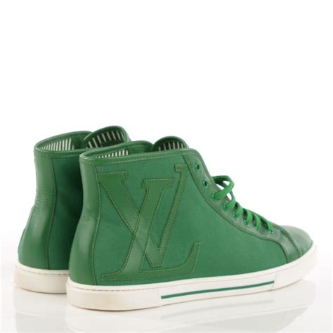 louis vuitton sneakers white green|Louis Vuitton high top sneakers.